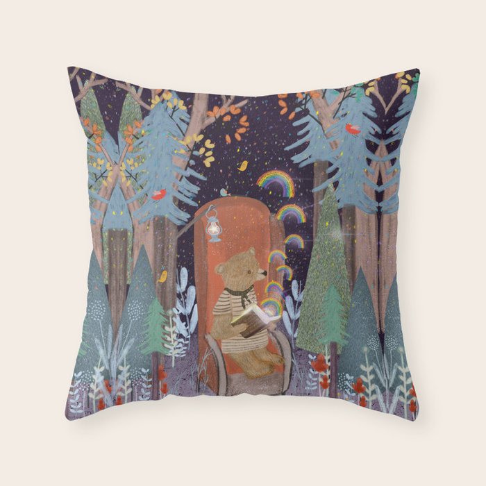 the little book of rainbows Throw Pillow Gallery Image 1