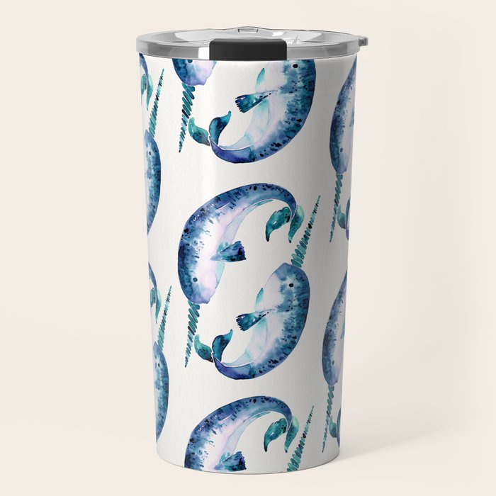 Blue Narwhals Travel Mug Gallery Image 1