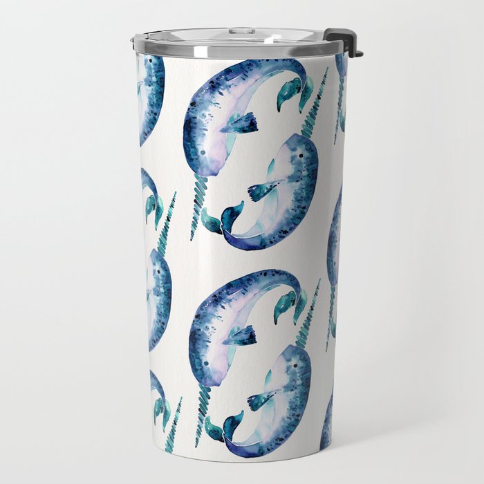 Blue Narwhals Travel Mug Gallery Image 2