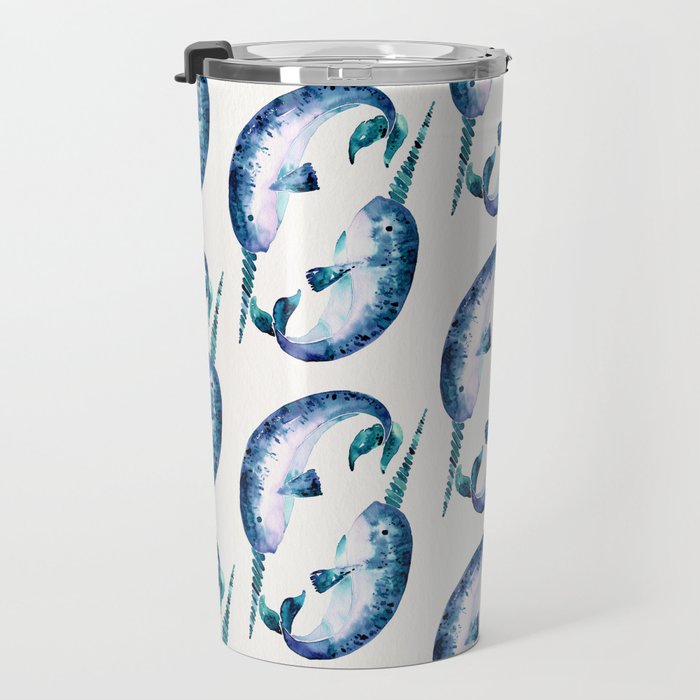 Blue Narwhals Travel Mug Gallery Image 3