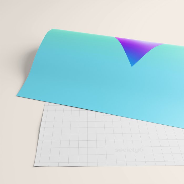 Space Ship Vibrant Blue-Green Colors Minimalist Modern Abstract Illustration  Wrapping Paper Gallery Image 2