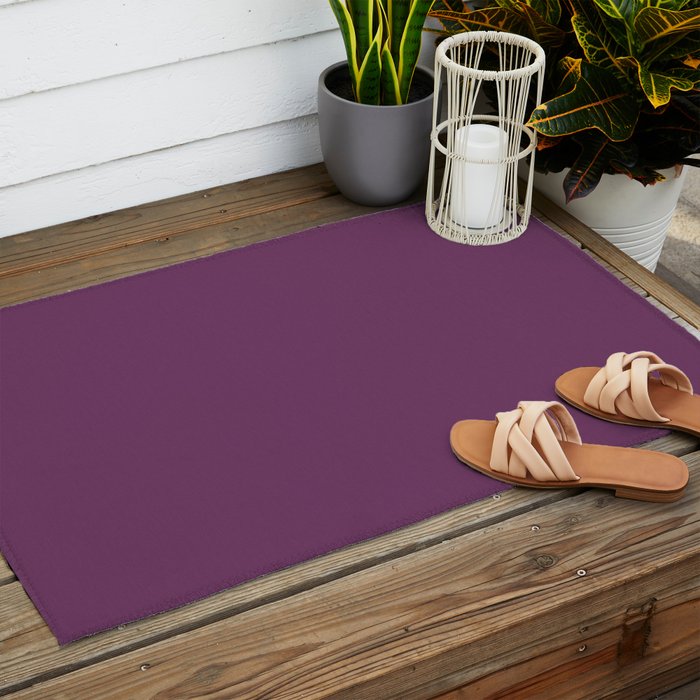 Mauve Purple Solid Color Outdoor Rug Gallery Image 2