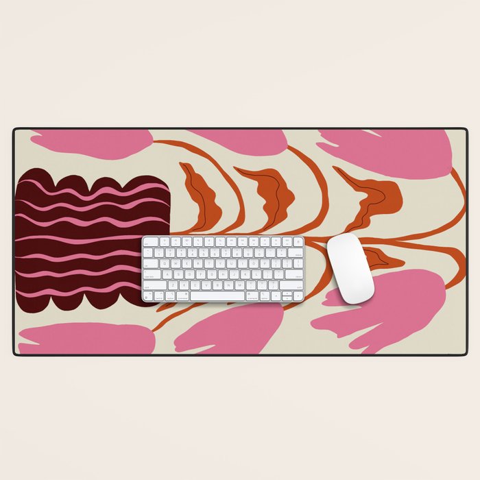 Pink dropping flower pottery   Desk Mat Gallery Image 1