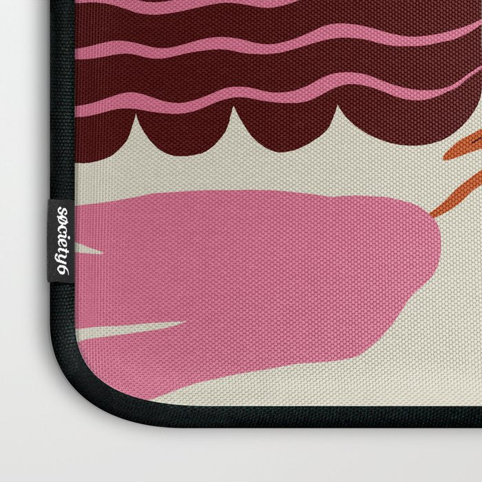 Pink dropping flower pottery   Laptop Sleeve Gallery Image 3