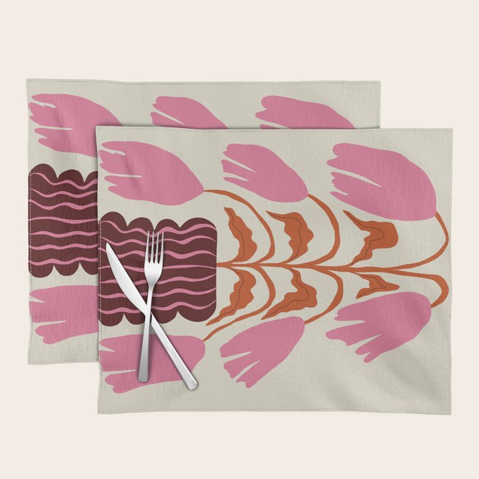 Pink dropping flower pottery   Placemat Gallery Image 1