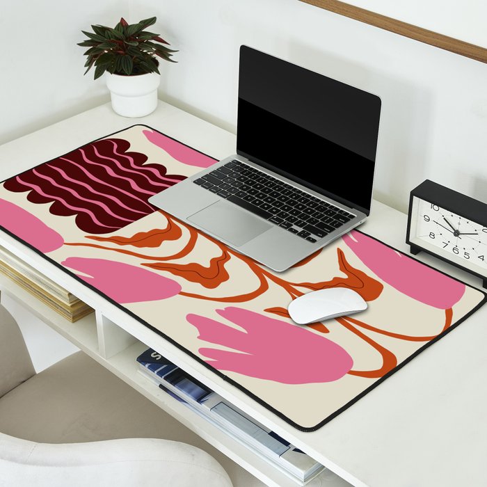 Pink dropping flower pottery   Desk Mat Gallery Image 2