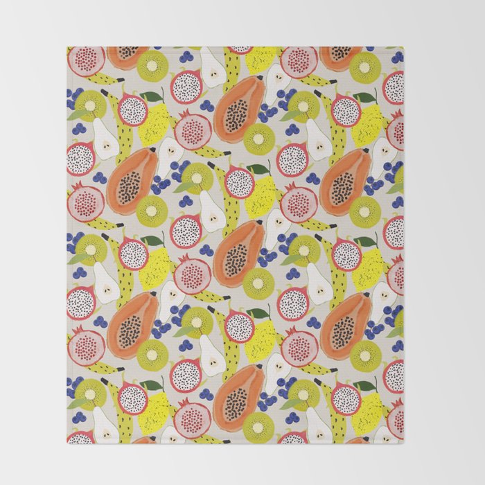 Tropical fruits Throw Blanket Gallery Image 2