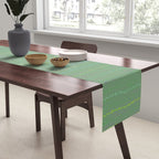Minimal Doodle Dots in Sage Green Table Runner Gallery Image 2