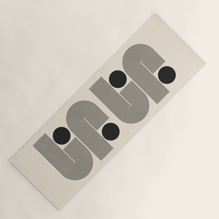 Abstraction_BLACK_LINE_DOT_POP_ART_Minimalism_004D Yoga Mat Gallery Image 1