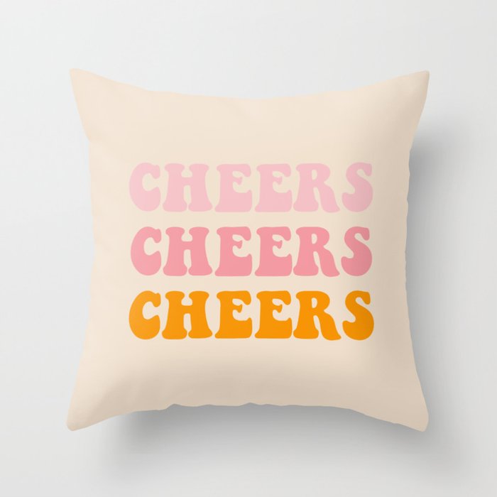 cheers cheers cheers Throw Pillow Gallery Image 1