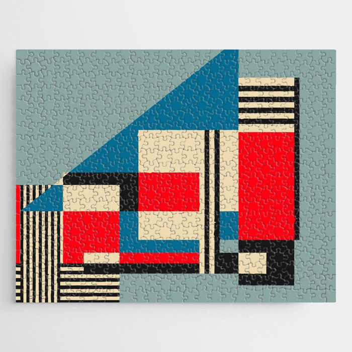 Piet Mondrian Inspired Modern Abstract Geometric Architecture Jigsaw Puzzle Gallery Image 1