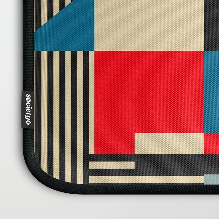 Piet Mondrian Inspired Modern Abstract Geometric Architecture Laptop Sleeve Gallery Image 3