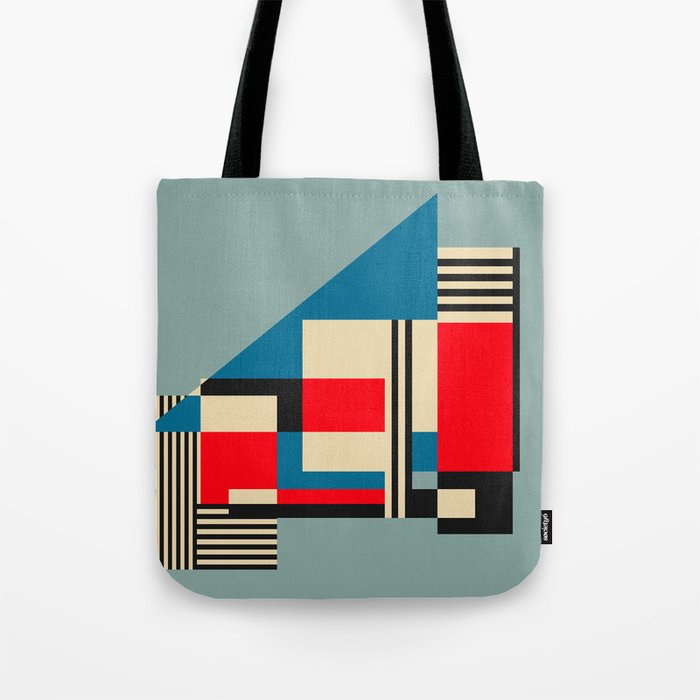 Piet Mondrian Inspired Modern Abstract Geometric Architecture Tote Bag Gallery Image 1