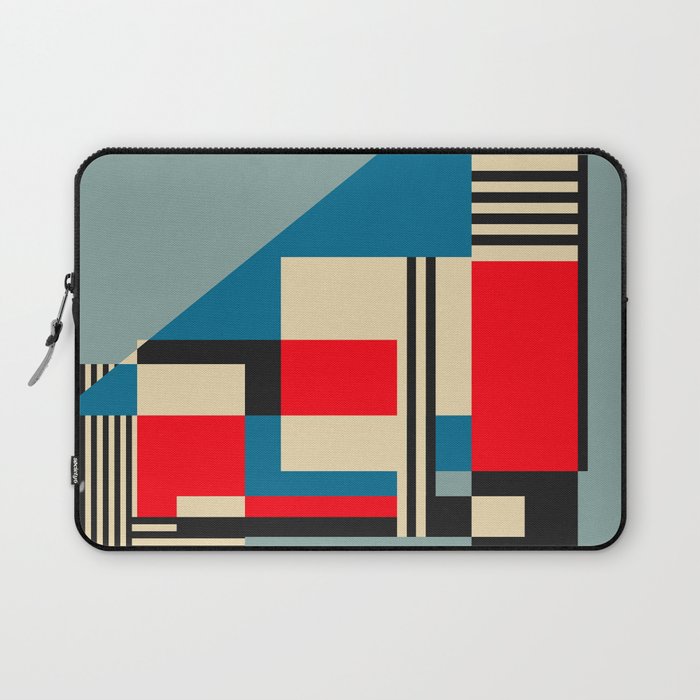 Piet Mondrian Inspired Modern Abstract Geometric Architecture Laptop Sleeve Gallery Image 1