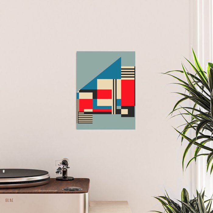 Piet Mondrian Inspired Modern Abstract Geometric Architecture Poster Gallery Image 2