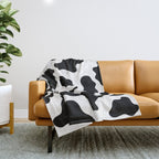 Moo Cow Print Throw Blanket Gallery Image 1