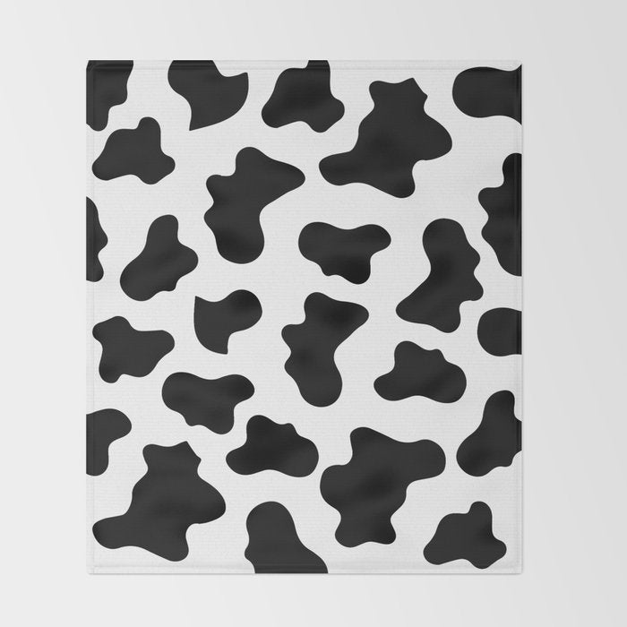Moo Cow Print Throw Blanket Gallery Image 2