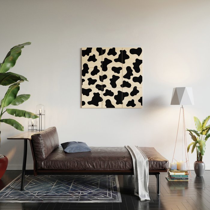 Moo Cow Print Wood Wall Art Gallery Image 2