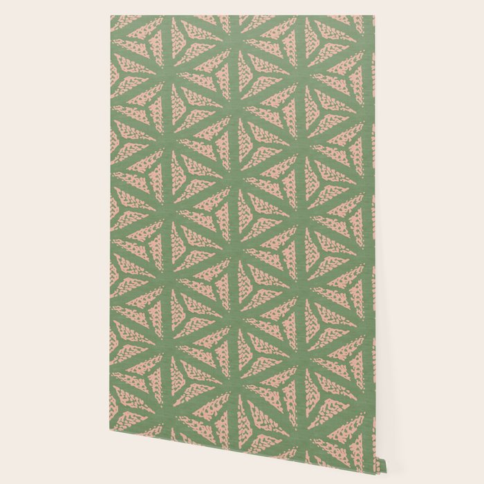 Threaded Geometric Green Peach Wallpaper Gallery Image 2