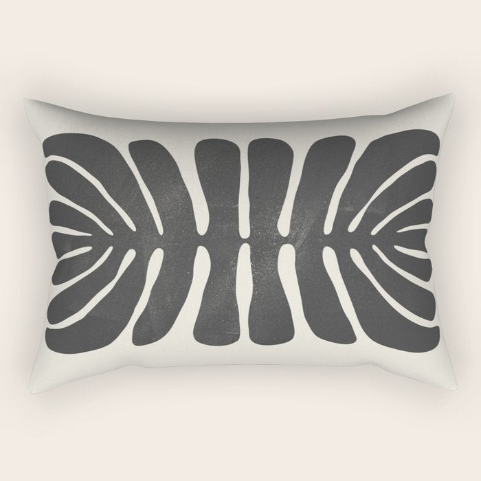 Sea Leaf: Noir Rectangular Pillow Gallery Image 1