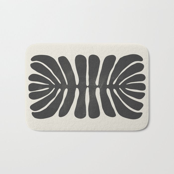 Sea Leaf: Noir Bath Mat Gallery Image 1