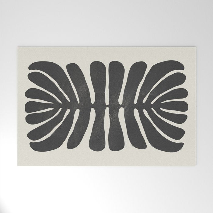 Sea Leaf: Noir Welcome Mat Gallery Image 1
