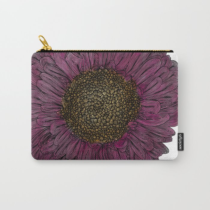 Pink Flower Drawing/ Illustration Carry All Pouch Gallery Image 1