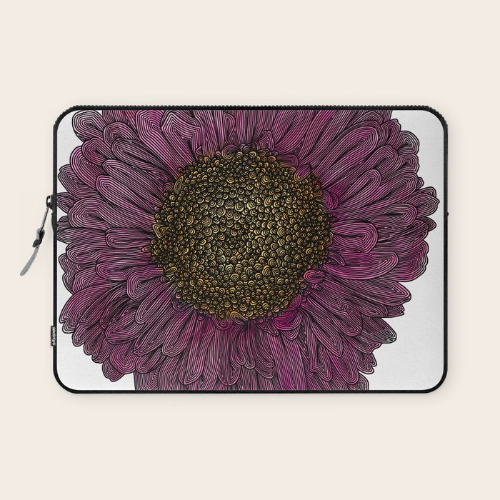 Pink Flower Drawing/ Illustration Laptop Sleeve Gallery Image 1
