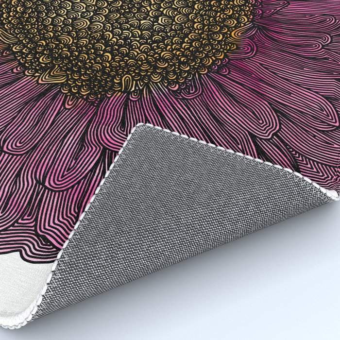 Pink Flower Drawing/ Illustration Rug Gallery Image 4