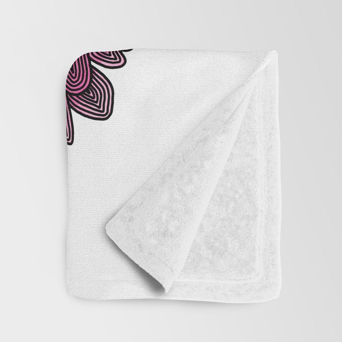 Pink Flower Drawing/ Illustration Throw Blanket Gallery Image 3