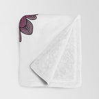 Pink Flower Drawing/ Illustration Throw Blanket Gallery Image 3
