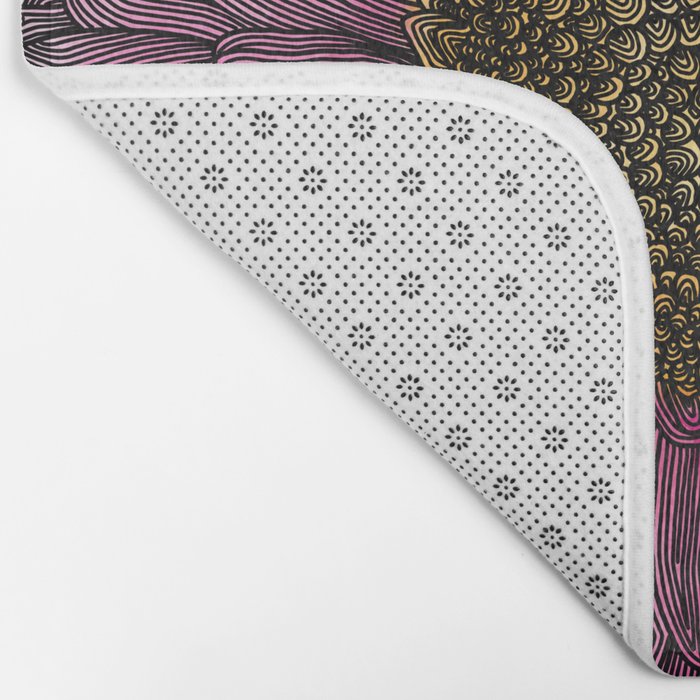 Pink Flower Drawing/ Illustration Bath Mat Gallery Image 2
