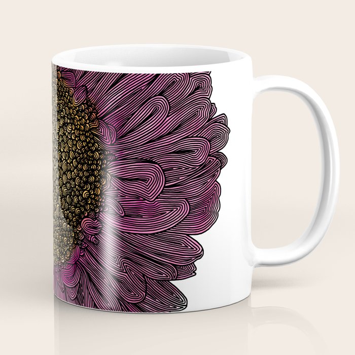 Pink Flower Drawing/ Illustration Coffee Mug Gallery Image 1