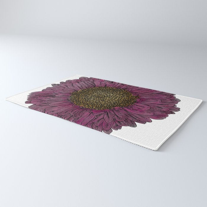 Pink Flower Drawing/ Illustration Rug Gallery Image 3