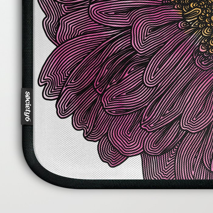 Pink Flower Drawing/ Illustration Laptop Sleeve Gallery Image 3