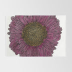 Pink Flower Drawing/ Illustration Rug Gallery Image 2