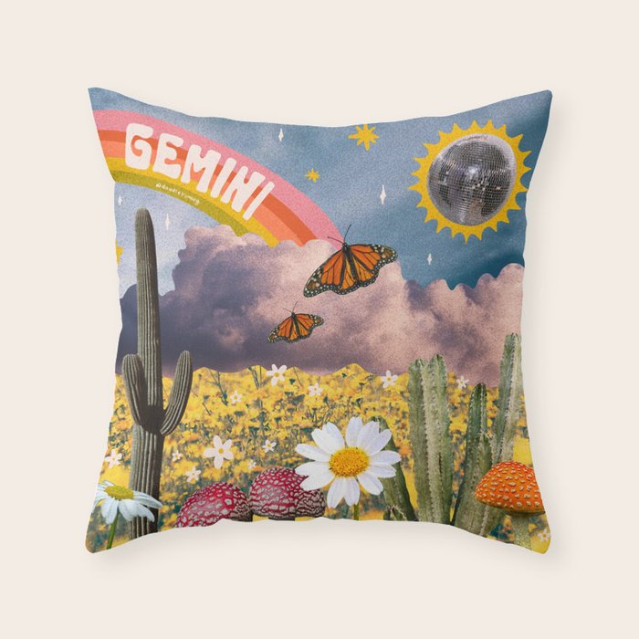 Gemini Collage Throw Pillow Gallery Image 1