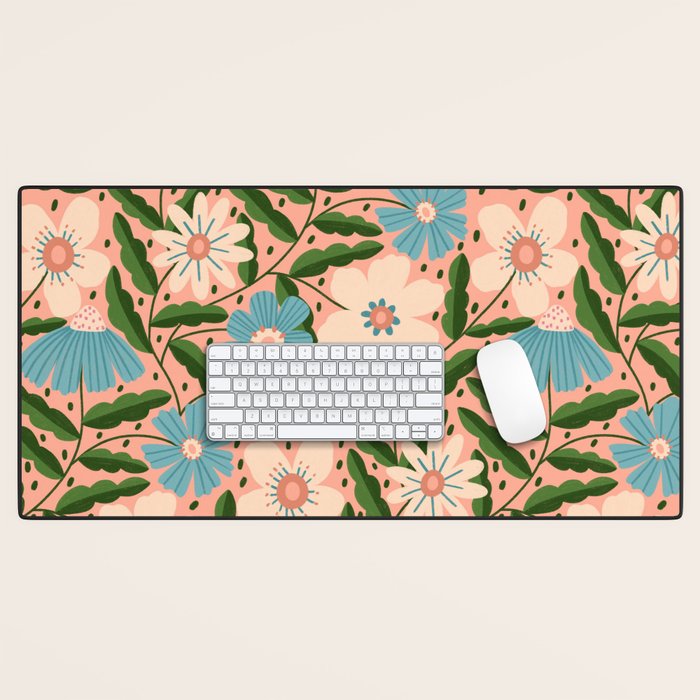 Flower Garden - Peach  Desk Mat Gallery Image 1
