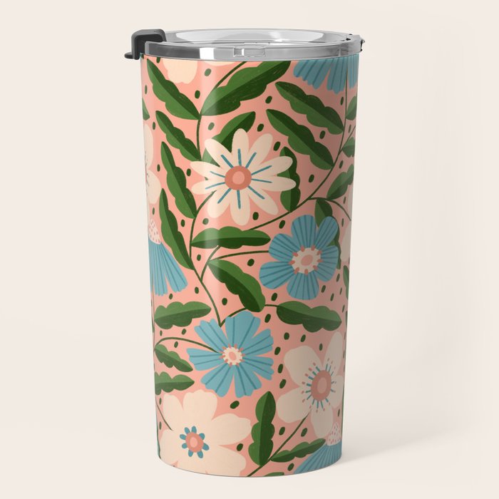 Flower Garden - Peach  Travel Mug Gallery Image 3