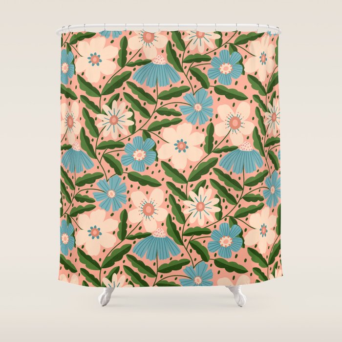 Flower Garden - Peach  Shower Curtain Gallery Image 1