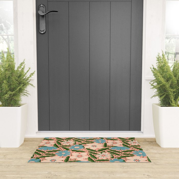 Flower Garden - Peach  Welcome Mat Gallery Image 3
