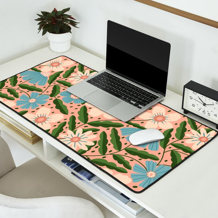 Flower Garden - Peach  Desk Mat Gallery Image 2