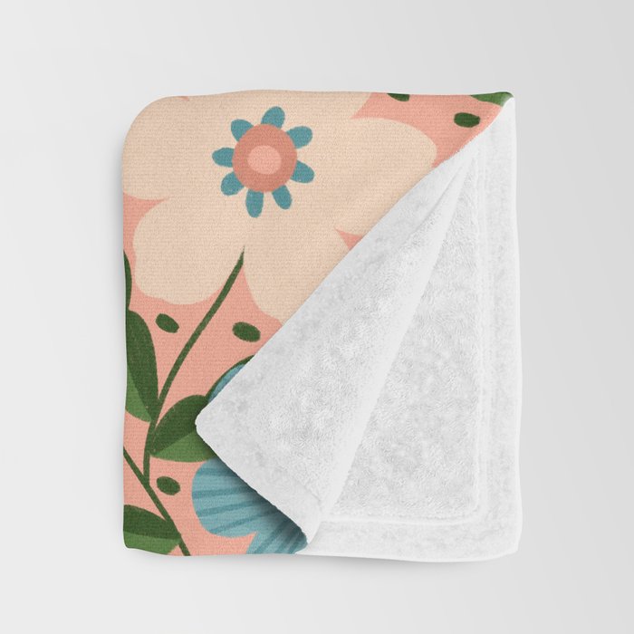 Flower Garden - Peach  Throw Blanket Gallery Image 3