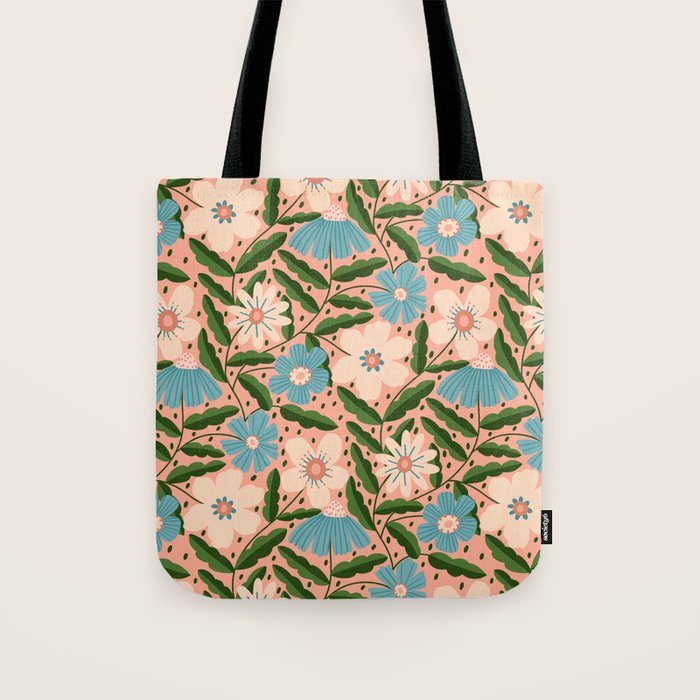 Flower Garden - Peach  Tote Bag Gallery Image 1