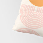 Mid Century Modern Geometric 43 in Coral Orange (Rainbow and Sun Abstraction) Pillow Sham Gallery Image 4