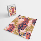 Paisley Tiger - soft pink & gold Jigsaw Puzzle Gallery Image 2