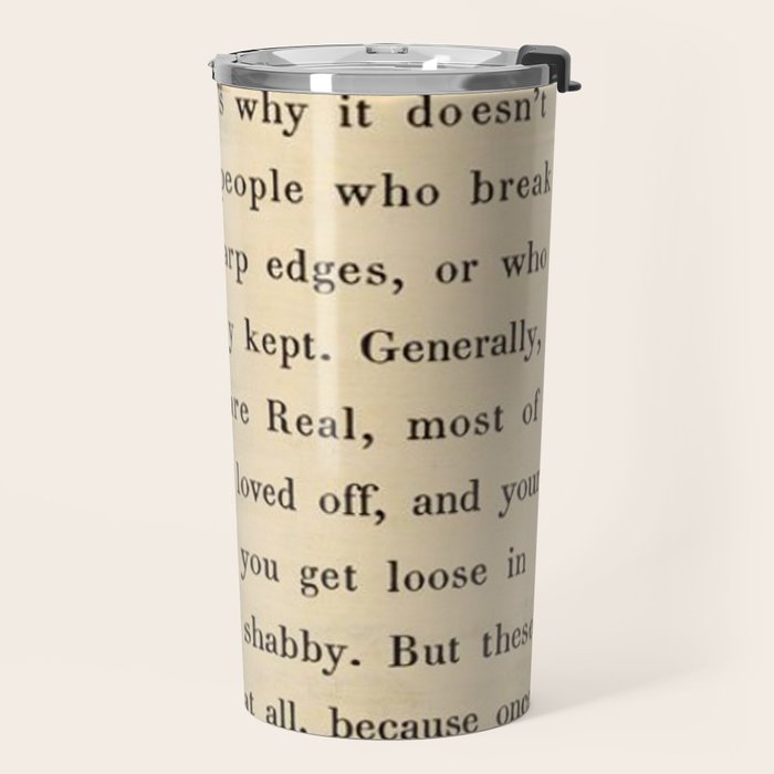 The Velveteen Rabbit Vintage Book Page Literary Quote Travel Mug Gallery Image 2