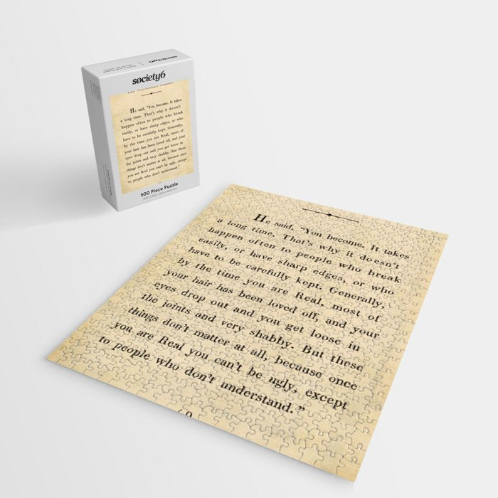 The Velveteen Rabbit Vintage Book Page Literary Quote Jigsaw Puzzle Gallery Image 2