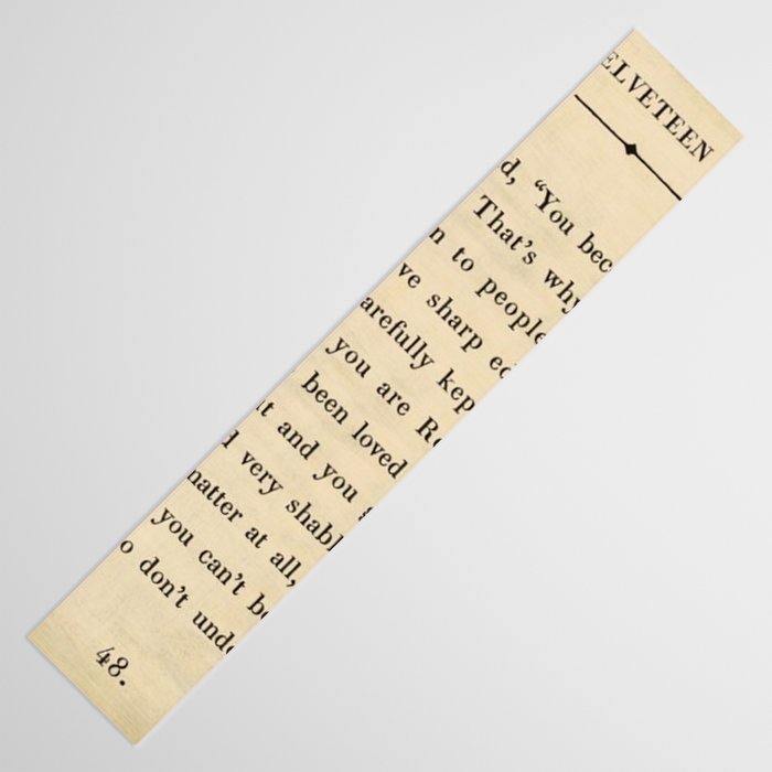 The Velveteen Rabbit Vintage Book Page Literary Quote Table Runner Gallery Image 3