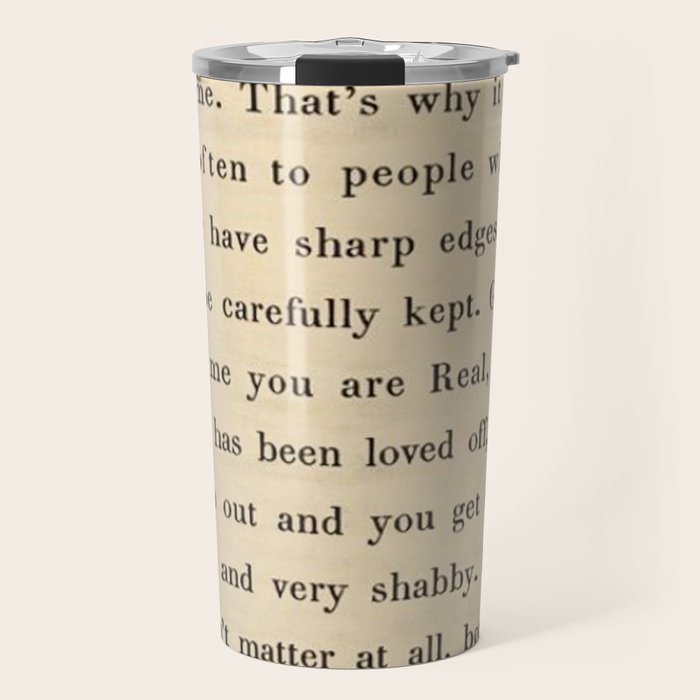The Velveteen Rabbit Vintage Book Page Literary Quote Travel Mug Gallery Image 1